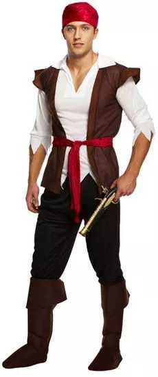 Mens Pirate Fancy Dress Costume X-Large