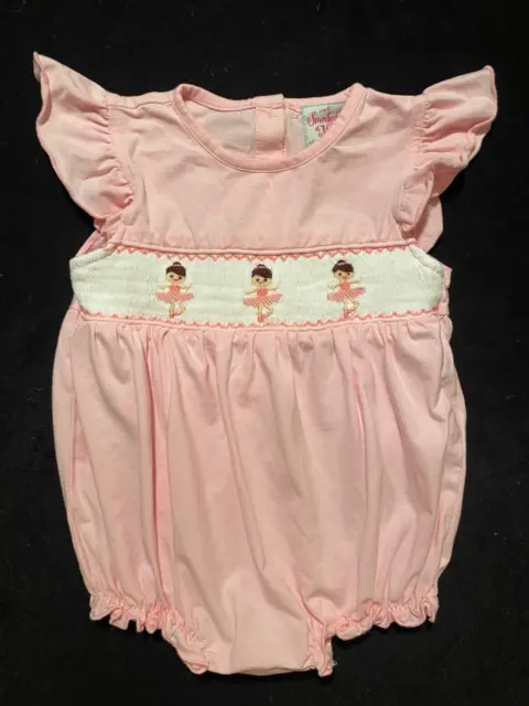 NEW Baby girls Smocked ballerina romper 18m Pink Onepiece Bubble Toddler