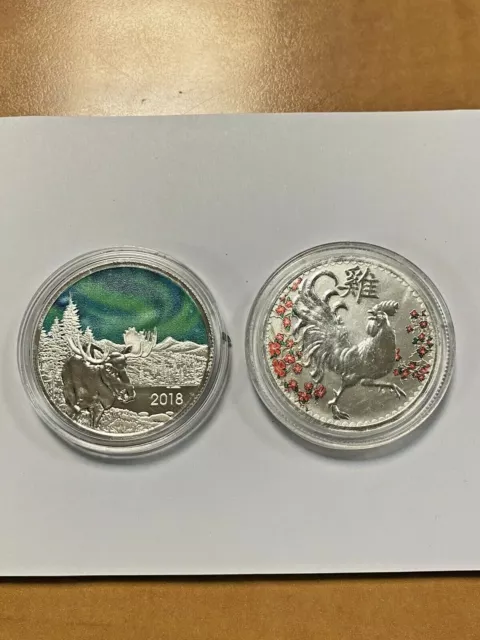 TD - 2 - One Ounce Silver Colourized Rounds