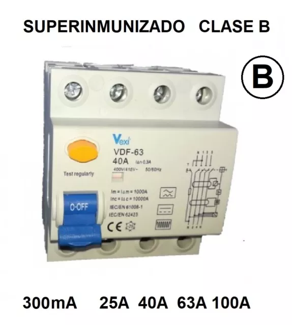 SCHNEIDER A9R61240 Interruptor diferencial SUPERINMUNIZADO RCCB-IID 2P 40A  30mA clase-A-SI