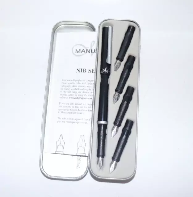 Manuscript Classic Ink Cartridge Calligraphy Pen Set in Case w 5 Nibs