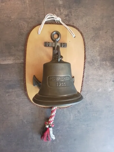 Schiffsglocke MS Bremen 1911 Glocke Anker  Maritim Schiff Messing Bronze 1,6kg