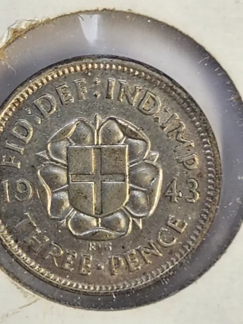 1943 Great Britain 3 pence or threepence coin