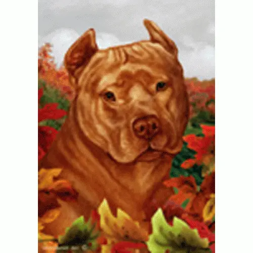 Fall Garden Flag (TB) - Orange American Pit Bull Terrier 134061