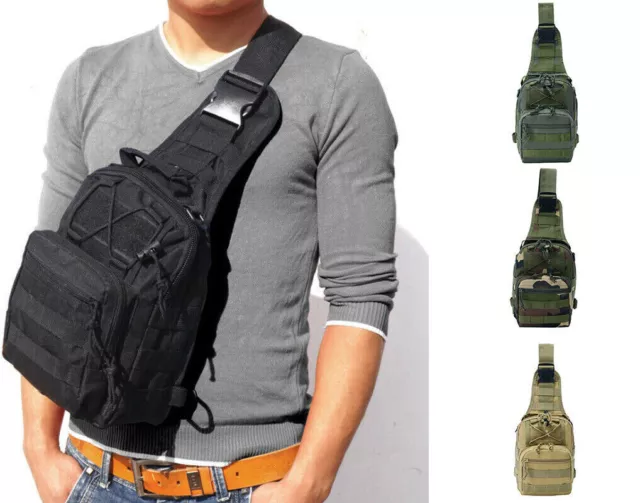 Men Backpack Tactical Sling Bag Chest Shoulder Fanny Pack Cross Body Molle Pouch