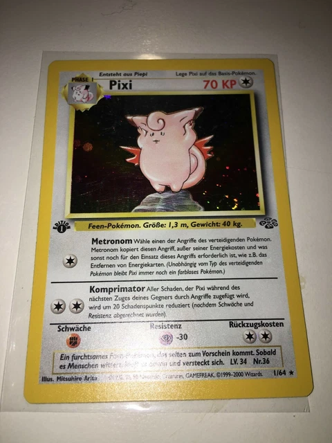 Pokemon 1999 Clefable Pixi Jungle #1 1st Edition PSA NearMint German TOP Zustand