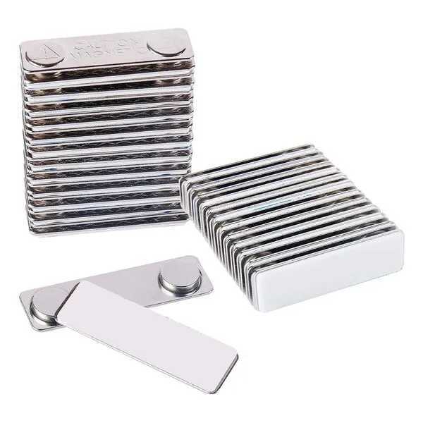 10x Business Strong Steel Name Badge Magnets - Magnetic Name Tag Holders