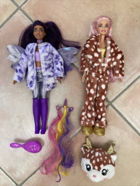 Rare ! Lot de 2 poupées Barbie Cutie Reveal Snowflake MATTEL en très bon état.