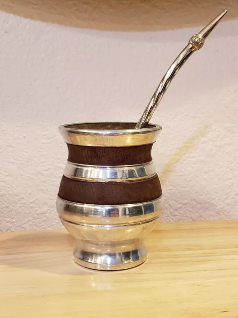 Handmade Vintage Wood Mate Cup Gourd Rule Mar Bombilla Filter Straw Argentina