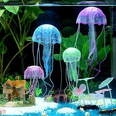 4Pcs Artificial Glowing Effect Aquarium Jellyfish Ornament Fish Tank Decoration