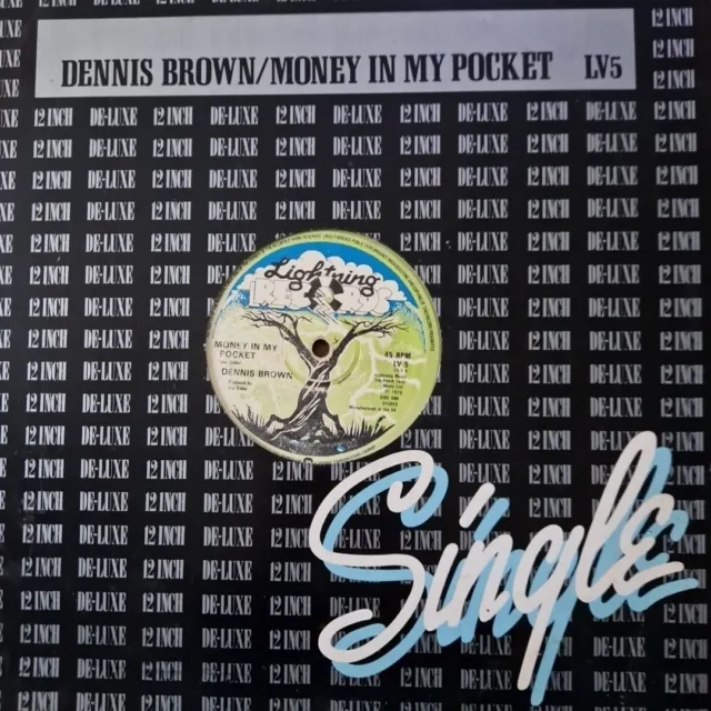 Dennis Brown Money In My Pocket Lv5 12" Vinyl Record Single Vg+ / Vg+ Lightning