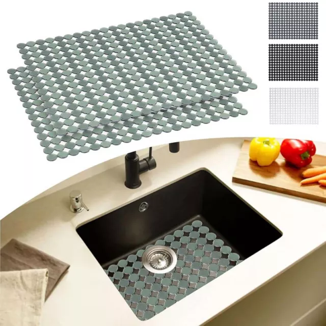 Sink Mat Protector,2x Cuttable Draining Mats for Kitchen Sink,Kitchen Sink Mats