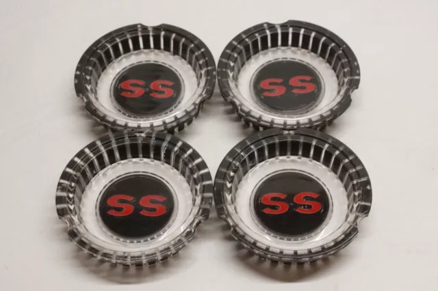 NOS Set/4 1964 Chevrolet Chevelle Super Sport SS Wheel Cover Center Cap Inserts