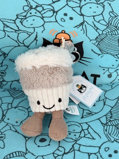 JELLYCAT AMUSEABLE COFFEE Cup Plush Keychain Bag Charm Brand New With ...