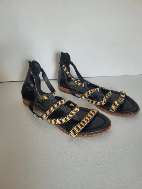 Pikolinos Gladiator Papiro Sandal Women's Size 10 US 41 EU Leather Beaded Sumner