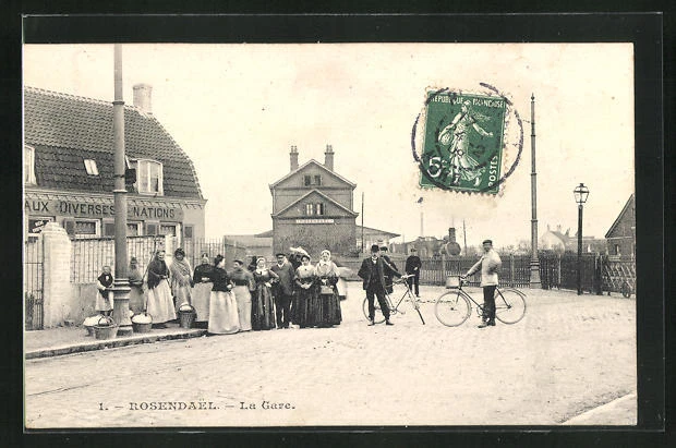 CPA Rosendael, La Gare 1909
