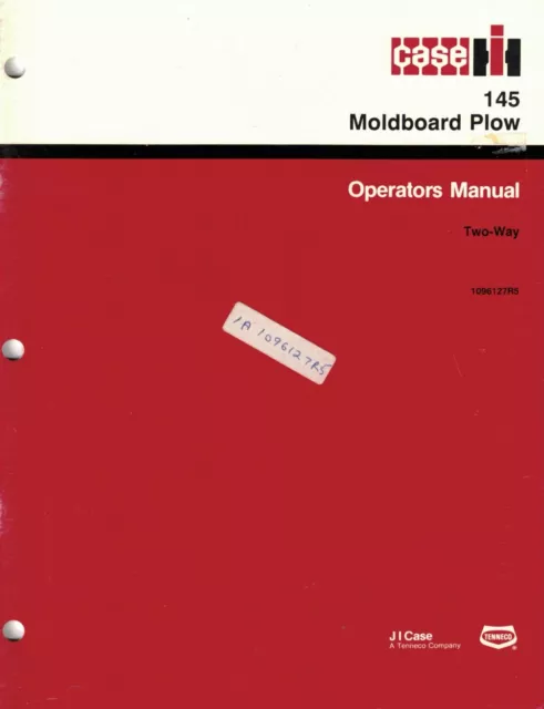 Case/Ih 145 Two-Way  Moldboard  Mounted Plow Operator's   Manual "New"