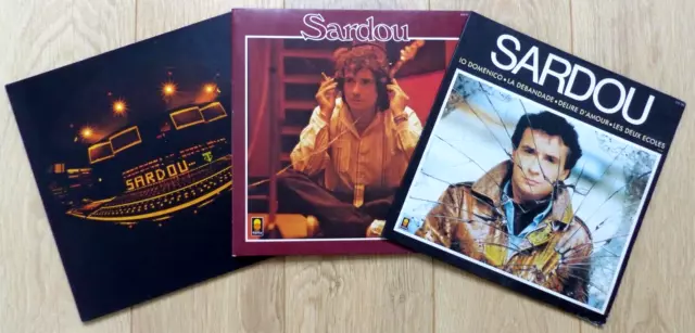 Lot De 3 Anciens Vinyles Lp  33T Michel Sardou 1977 1979 1985 Tbe