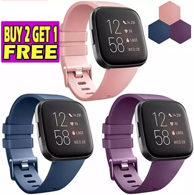 Fitbit Versa 2/ Versa Smart Watch Silicone Strap Replacement Sport Strap Band