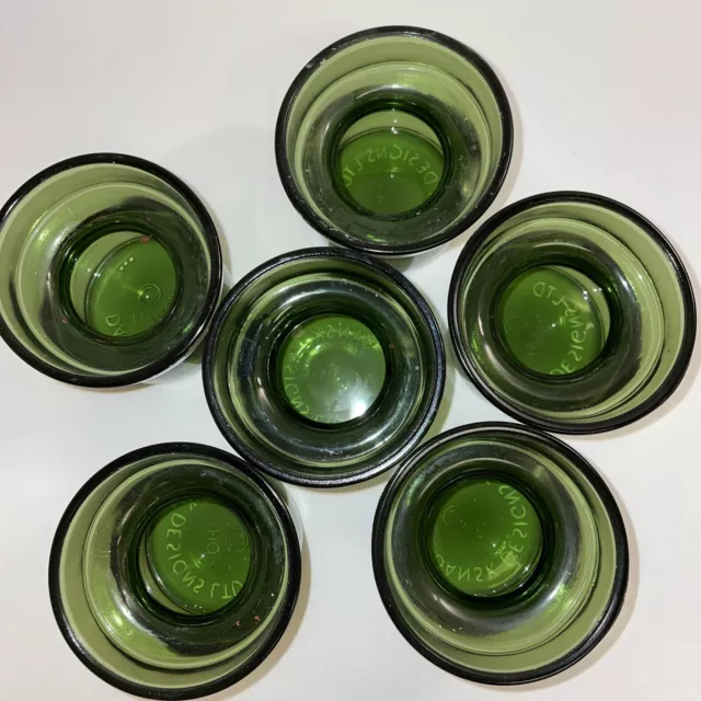 Green GLASS Dansk Candle Holders JENS QUISTGAARD MCM Vintage Danish Set Of 6