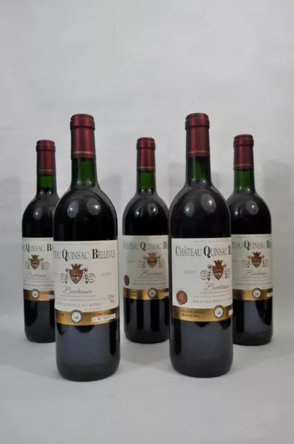 Vin - 5 Bouteilles Château Quinsac Bellevue - Bordeaux - 2001