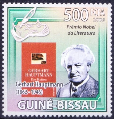Gerhart Hauptmann Nobel Literature Winner, Guinea Bissau 2009 MNH