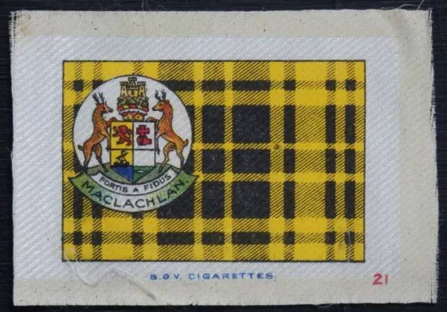 MACLACHLAN Clan Tartan and Coat of Arms 100 year old SILK card issued in 1922