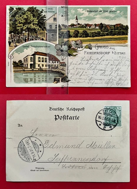 Litho AK FRIEDERSDORF bei Zittau 1901 Ortsansicht mit Gasthof   ( 117395