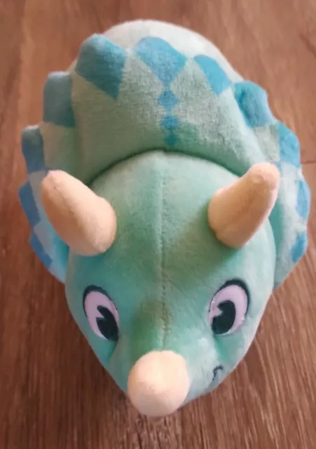 DISNEY PARKS ANIMAL KINGDOM DINOLAND TRICERATOPS PLUSH BLUE DINOSAUR stuffed toy