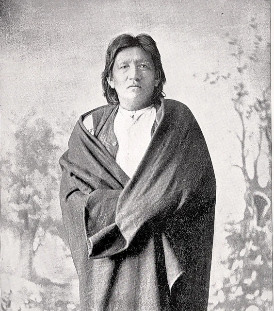 1890 Sac & Fox Indian Agency Oklahoma Man Printed Photograph Indians Taxed