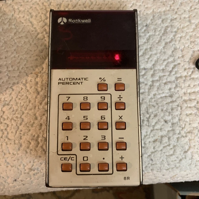 Vintage Rockwell 8R Electronic Calculator  Works w/ 9V battery great!