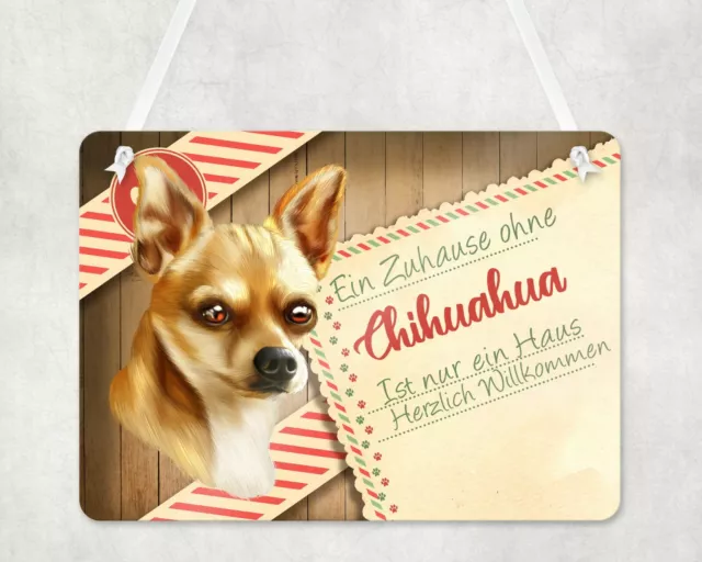 Warnschild Türschild Schild Eingangsschild Wetterfest Chihuahua Hund Spruch