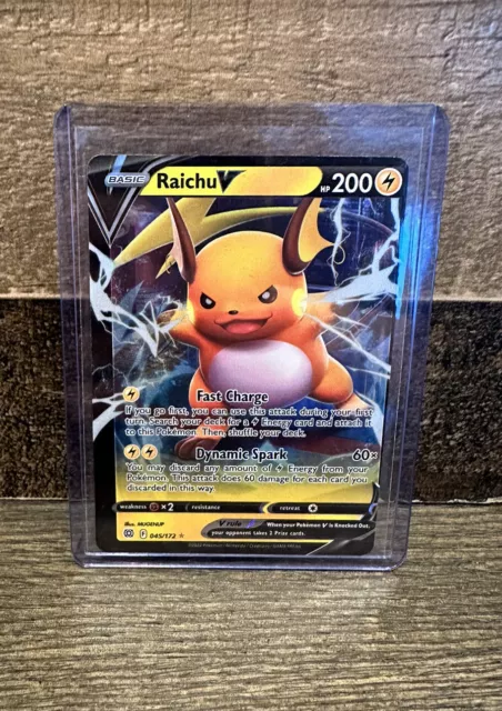 Raichu V 045/172 Ultra Rare Pokemon Card ERROR Print Major Off center To Right