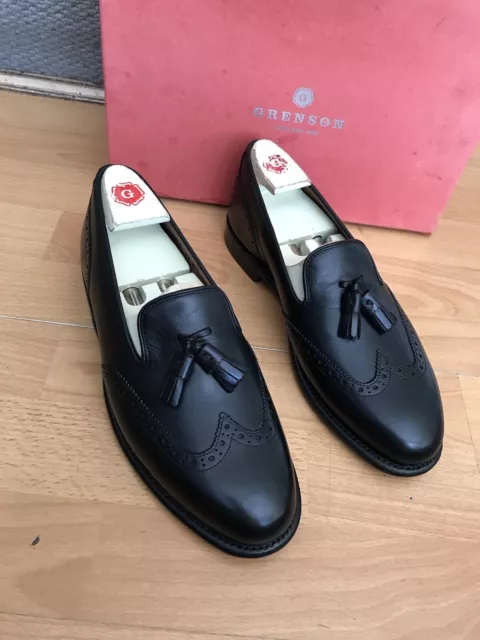 Grenson Black Leather  Men’s Tassel Loafer  Brogue Shoe Uk 8, Eu 42