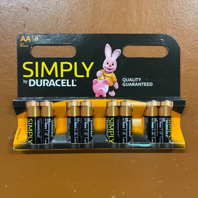 8 x Duracell AA Power Alkaline Batteries Economy Pack LR6 Battery Longest Expiry
