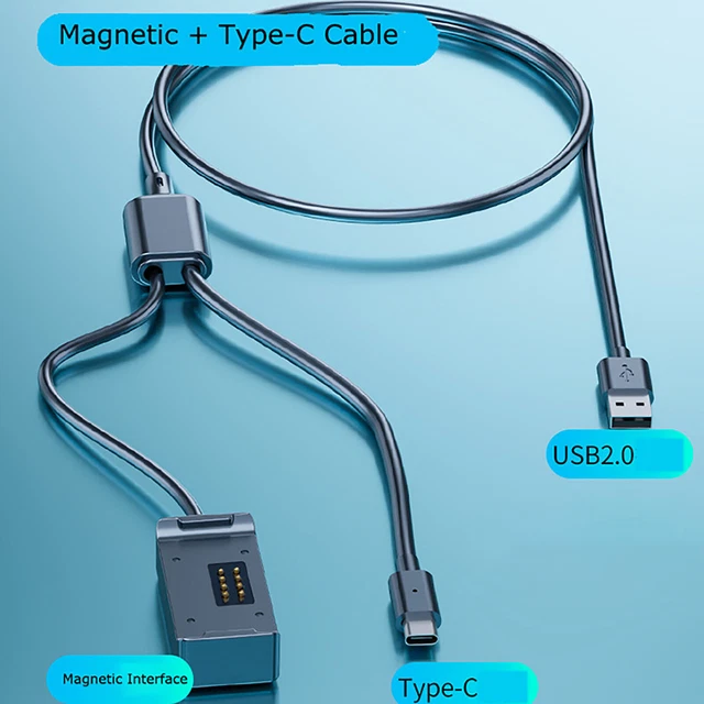 Câble de charge Base magnétique Caméra de câble de données Type-C pour Action 2