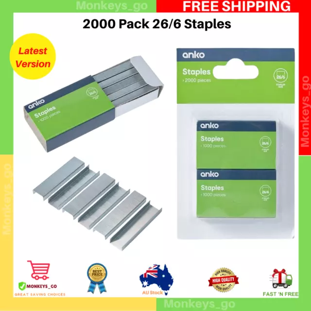 2000 Pack 26/6 Staples Stapler Refills Stationery & Office Supplies Metal Staple