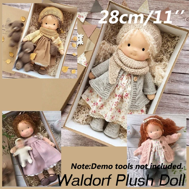 28cm 11'' Waldorf Plush Doll Christmas Play Toy Cotton Birthday Girl Gift Xmas