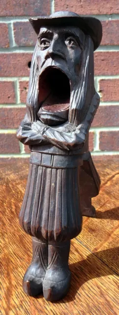 Victorian antique Black Forest carved wood figural nutcrackers J Martin St Malo