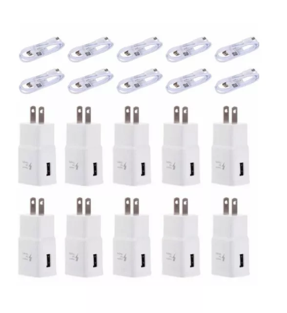 Lot Adaptive Fast Rapid Charger + USB Cable For Samsung Galaxy Note 5 S6 S7 Edge