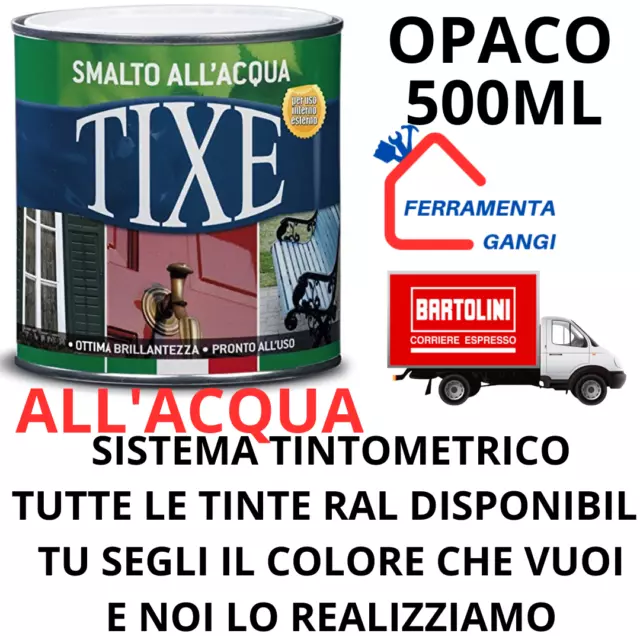 Smalto all'acqua altacopertura Vernice opaca 192 colori RAL ferro legno  500ml