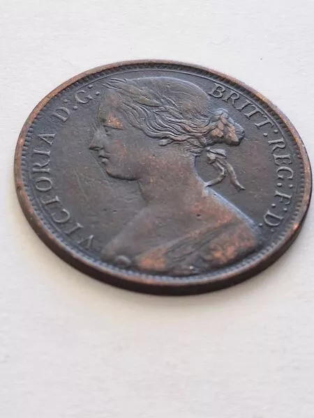 UK 1867 Queen Victoria Penny Coin in Good Very Fine Condition