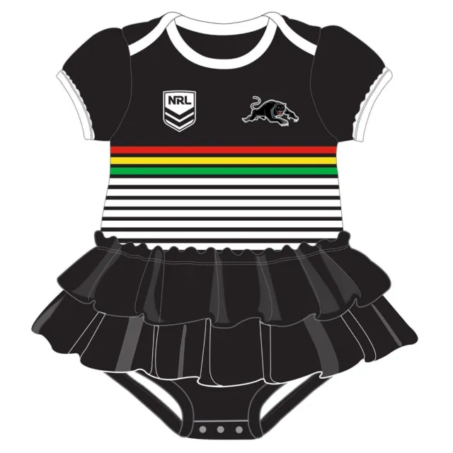 Penrith Panthers Nrl Girls Footysuit Tutu Frill Skirt Baby Infant One-Piece