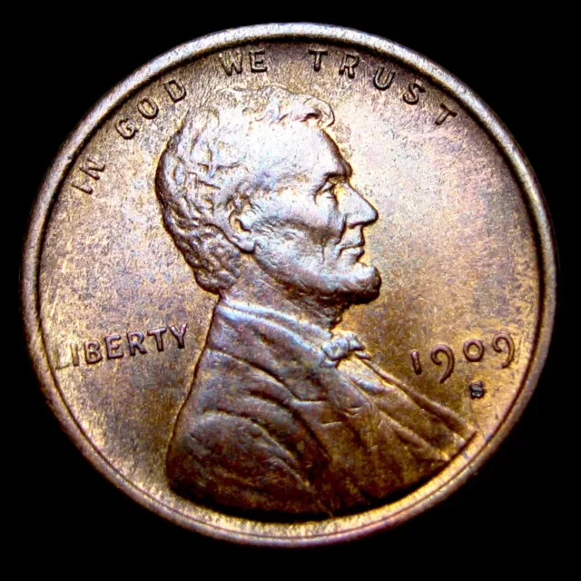 1909-S VDB Lincoln Cent Wheat Penny ---- Gem BU+ Stunning Key Date ---- #TT346