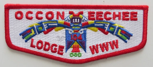 Occoneechee Lodge 104 Occoneechee Council NC Ordeal Flap Red Bdr (E8451)