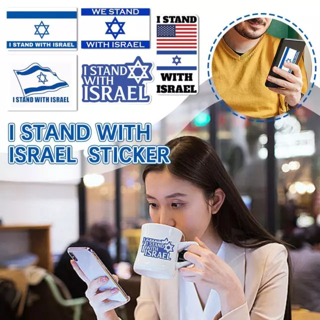 I Stand with Israel Support Israeli Flag Decal Vinyl Sticker Car Laptop Window ~