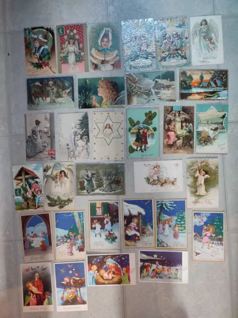 Lot De 30 Tres Belle Carte Postale Ancienne Fantaisie.joyeux Noel.enfants.ange