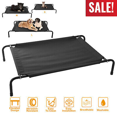 Cooling Elevated Pet Dog Bed Lounger Sleep Cat Raised Cot Hammock Breathable Mat