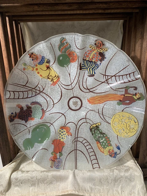 Vintage 1950-60s Child’s Clown Glass Ceiling Light Fixture
