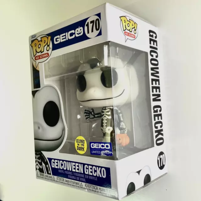 Geicoween, Gecko Funko Pop White Glow in Dark, Ltd. Edition, NEW, #170 Free Ship